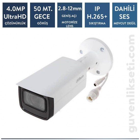 Dahua IPC-HFW1431T-ZS-2812-S4 4 MP H.265+ Motorize Lensli IR Bullet Kamera(50m IR)